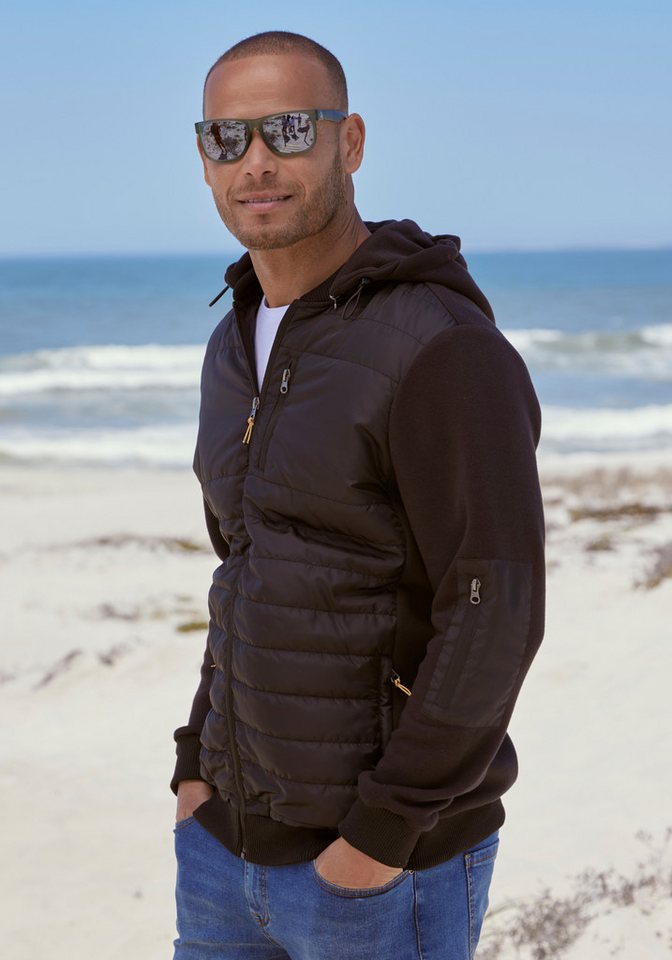 H.I.S Kapuzensweatjacke im vorderen Bereich gesteppt, mit abnehmbarer Kapuze von H.I.S