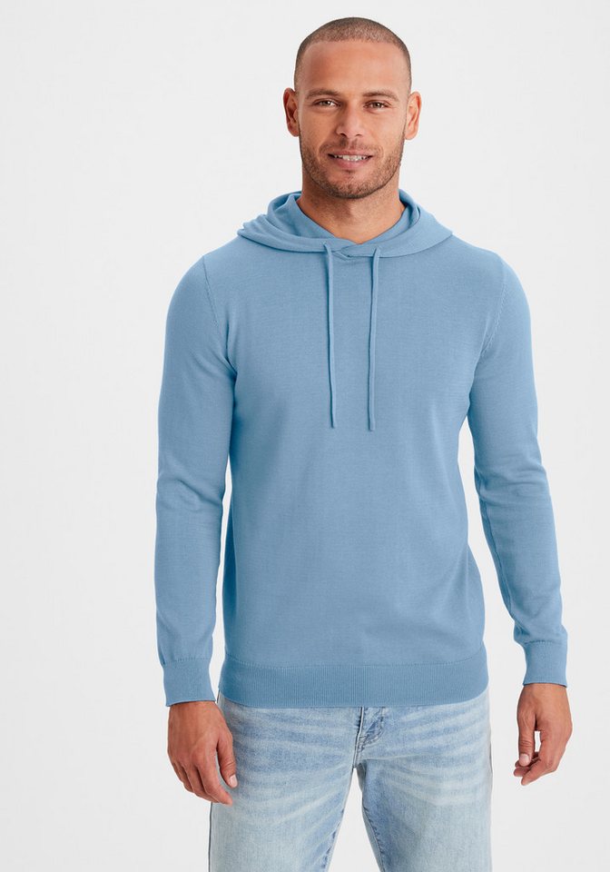 H.I.S Hoodie, Strickpullover mit Kapuze Feinstrick aus pflegeleichter Baumwollmischung von H.I.S