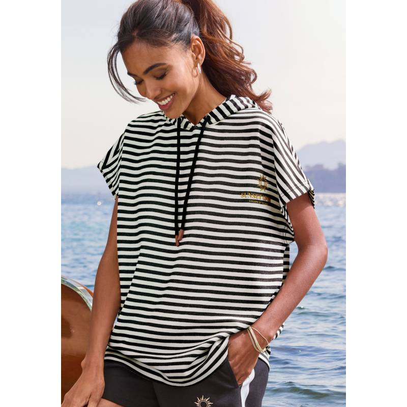 H.I.S Kapuzenshirt Damen schwarz gestreift Gr.40/42 von H.I.S