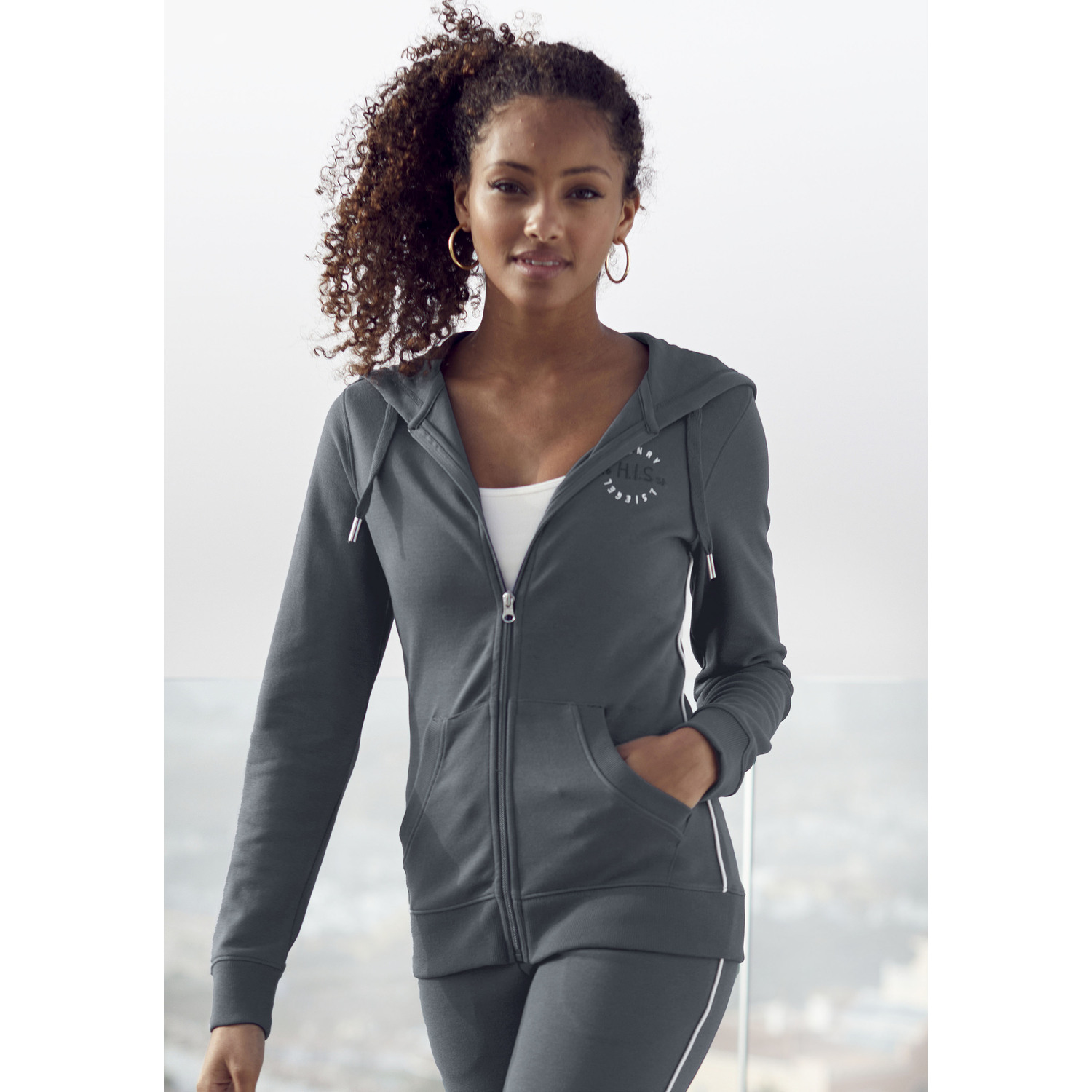 H.I.S Kapuzensweatjacke Damen navy Gr.40/42 von H.I.S