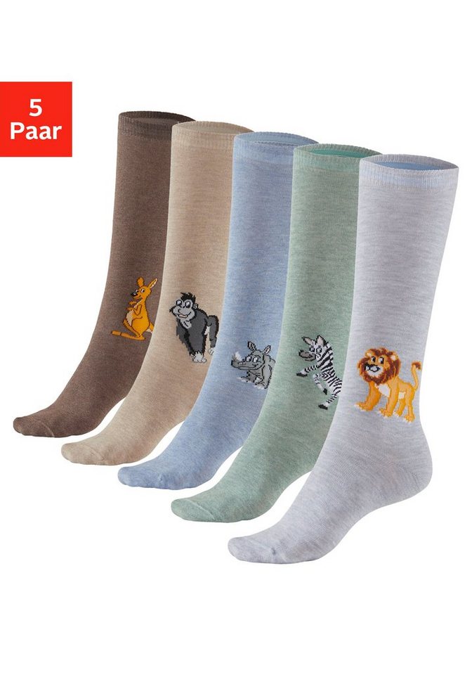 H.I.S Kniestrümpfe (Packung, 5-Paar) mit eingestricktem Moriv von H.I.S