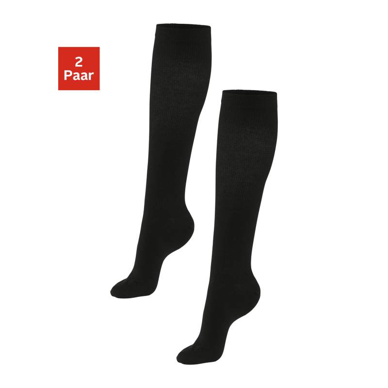 H.I.S Stützkniestrümpfe Damen 2x schwarz Gr.35-38 von H.I.S