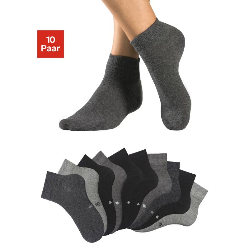 H.I.S Kurzsocken Damen 4x schwarz, 2x anthrazit meliert, 2x grau meliert, 2x hellgrau meliert Gr.35-38 von H.I.S