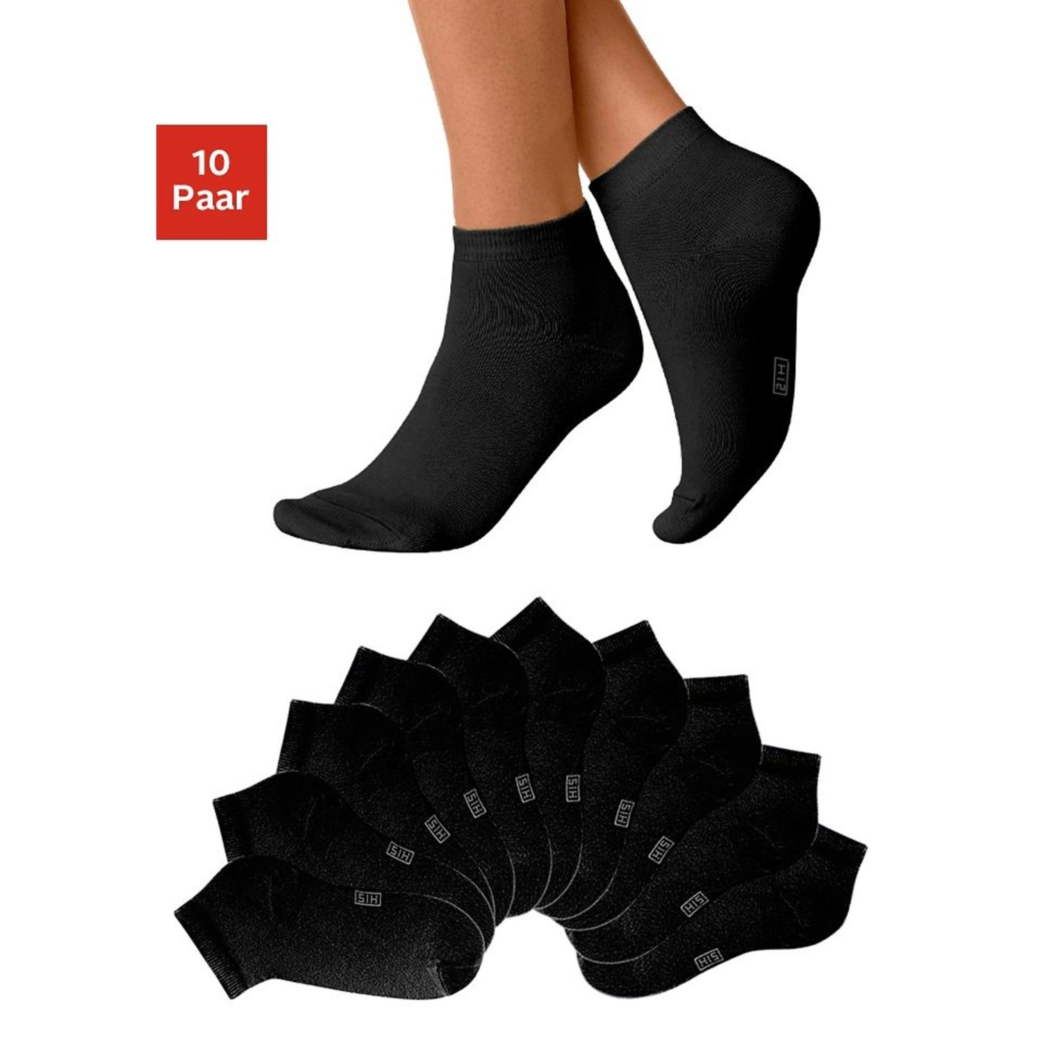 H.I.S Kurzsocken Damen schwarz Gr.35-38 von H.I.S