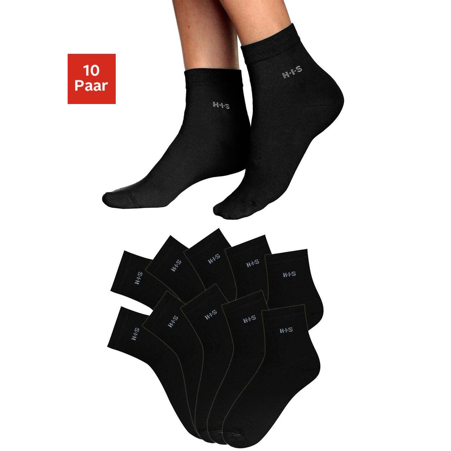 H.I.S Kurzsocken Damen schwarz Gr.39-42 von H.I.S