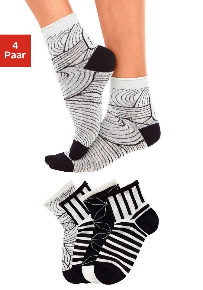 H.I.S Kurzsocken (4-Paar) in unterschiedlichen Designs von H.I.S