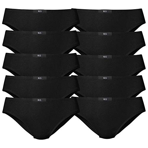 H.I.S Damen Slips HIS | 10 er Pack (36, 10 x schwarz) von H.I.S