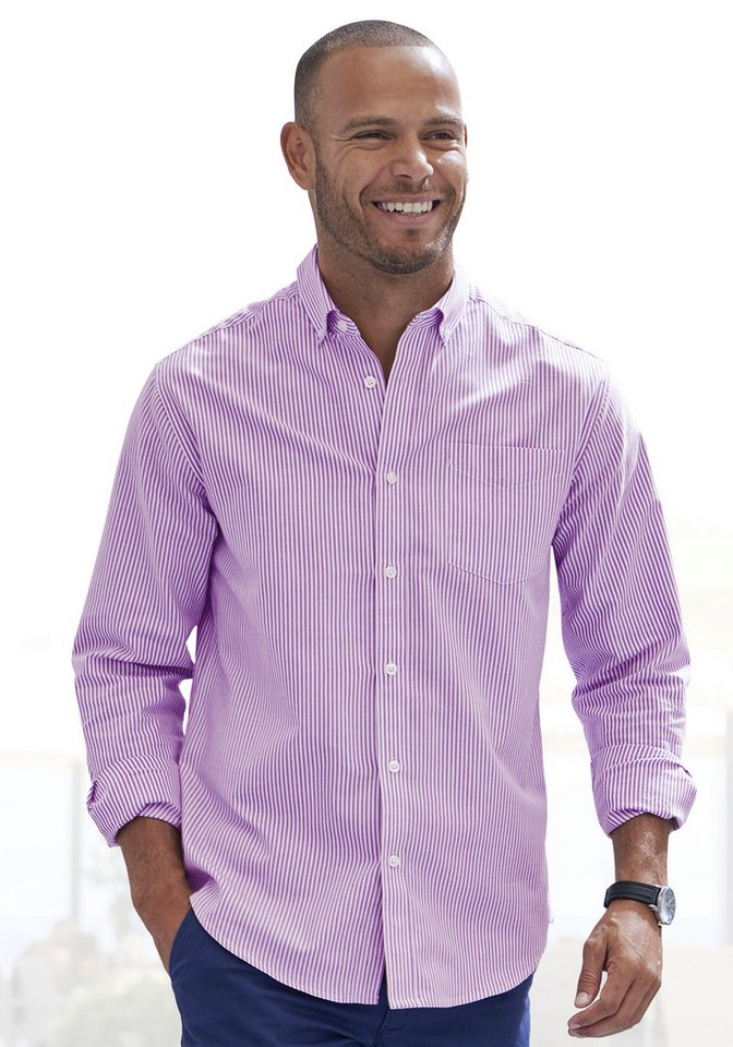 H.I.S Langarmhemd Regular-fit Oxfordhemd langarm mit Button-down-Kragen aus reiner Baumwolle von H.I.S