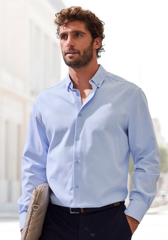 H.I.S Langarmhemd Regular Fit in hochwertiger Struktur Optik von H.I.S