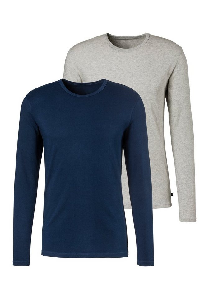 H.I.S Langarmshirt (Packung, 2er-Pack) Doppelpack Unterziehshirt aus Baumwoll-Mix von H.I.S