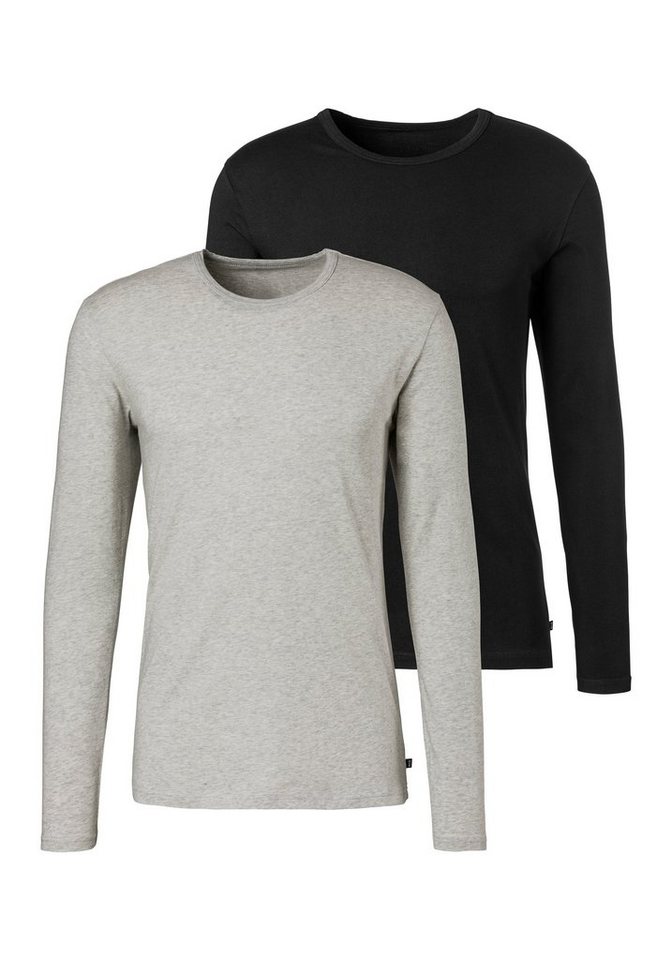 H.I.S Langarmshirt (Packung, 2er-Pack) Doppelpack Unterziehshirt aus Baumwoll-Mix von H.I.S