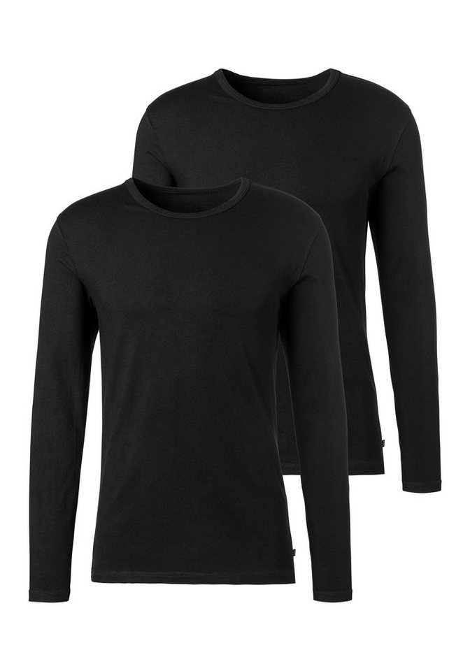 H.I.S Langarmshirt (Packung, 2er-Pack) Doppelpack Unterziehshirt aus Baumwoll-Mix von H.I.S