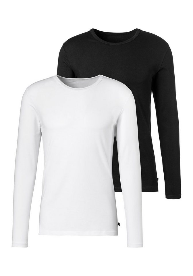 H.I.S Langarmshirt (Packung, 2er-Pack) Doppelpack Unterziehshirt aus Baumwoll-Mix von H.I.S