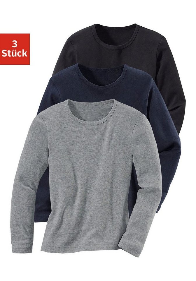 H.I.S Langarmshirt (3er-Pack) in Rippenqualität von H.I.S