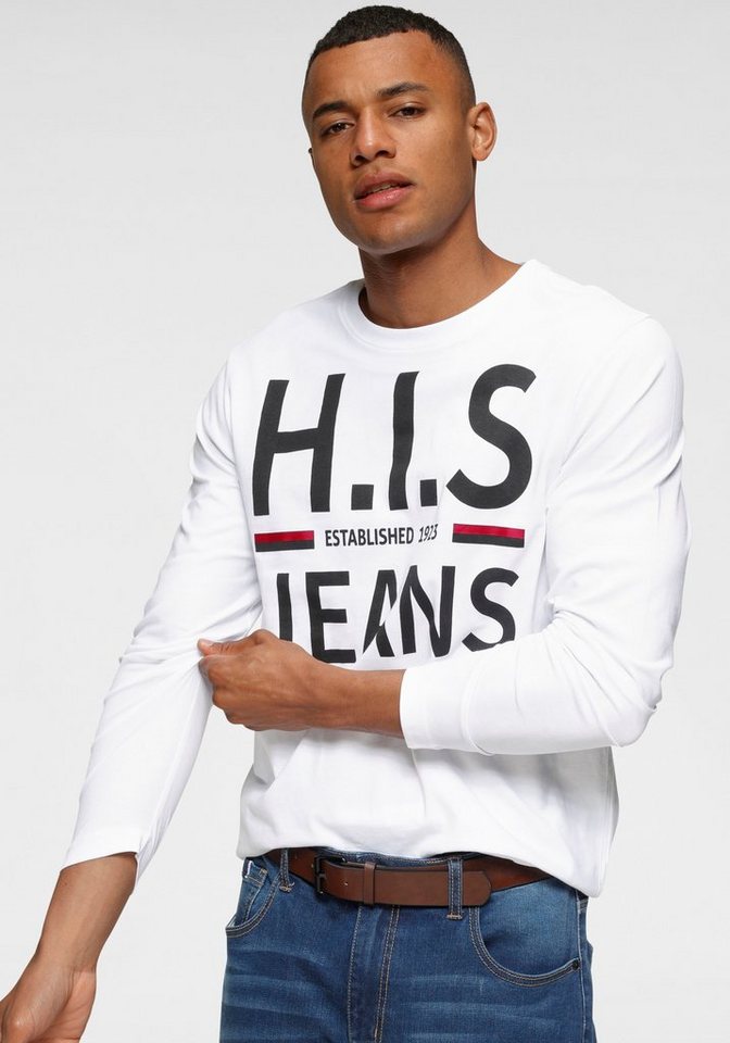 H.I.S Langarmshirt mit Markenprint von H.I.S