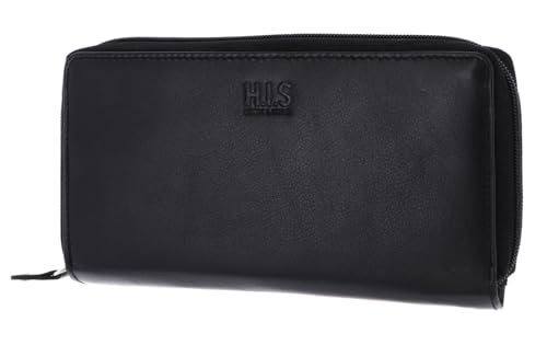 H.I.S Leder Geldbörse Wallet Black schwarz von H.I.S