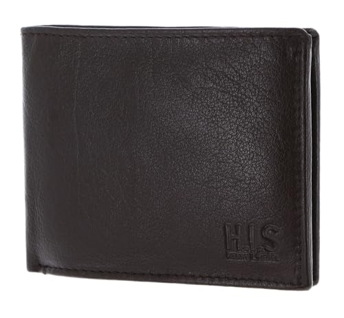 H.I.S Leder Geldbörse Wallet Brown Dunkelbraun von H.I.S