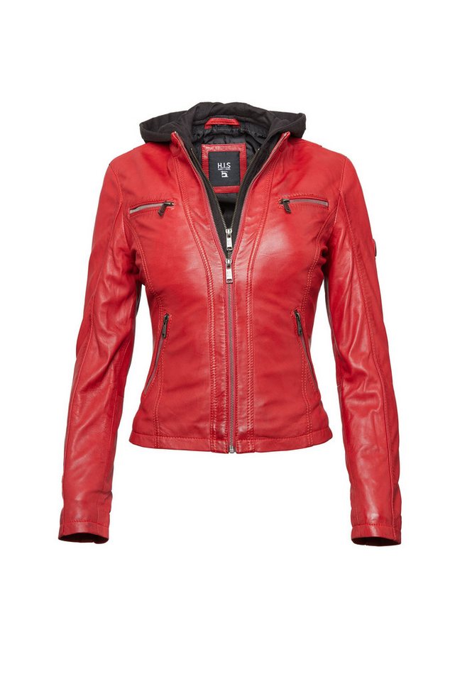 H.I.S Lederjacke (1-St) mit abnehmbarer Kapuze von H.I.S