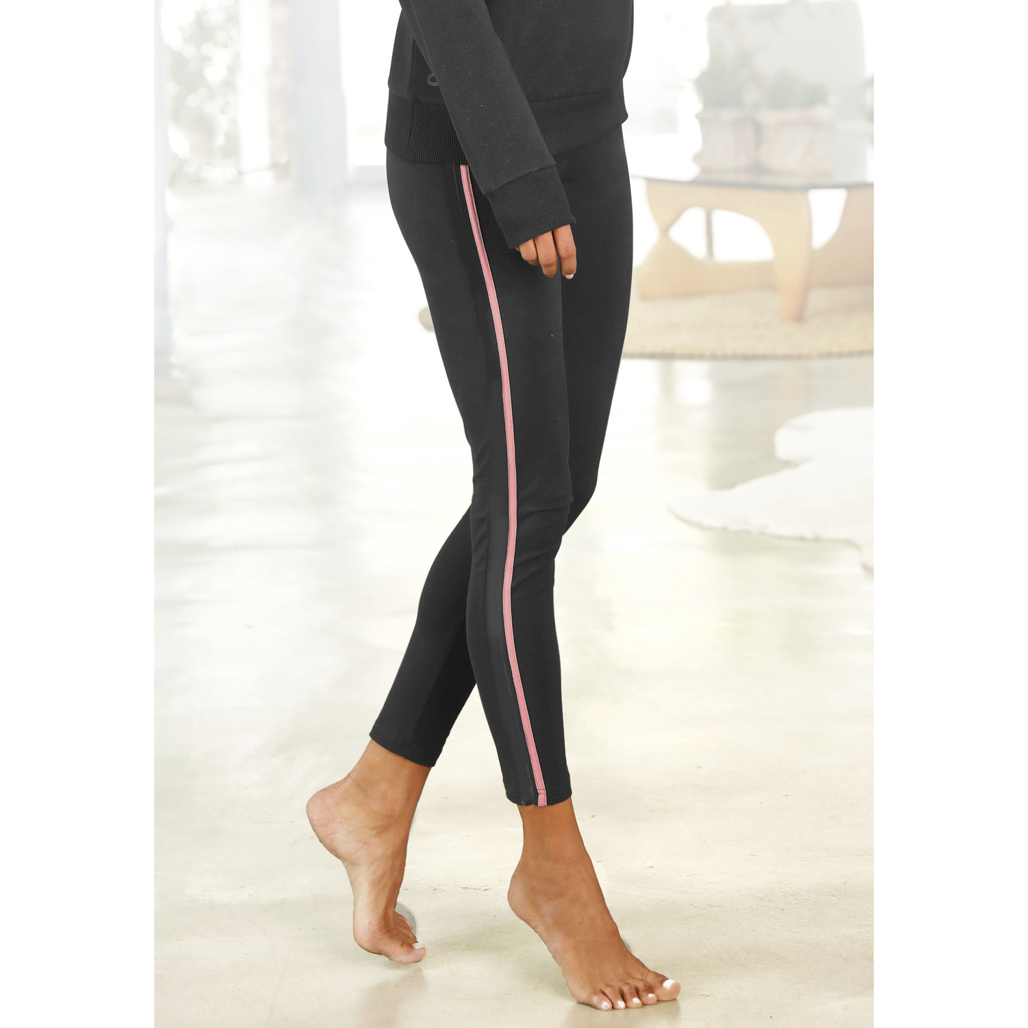 H.I.S Leggings Damen anthrazit-rosa Gr.44/46 von H.I.S