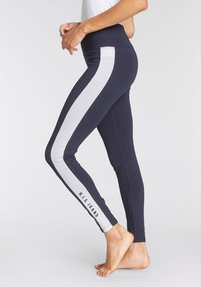 H.I.S Leggings mit weißem Seitenstreifen und Logodruck von H.I.S