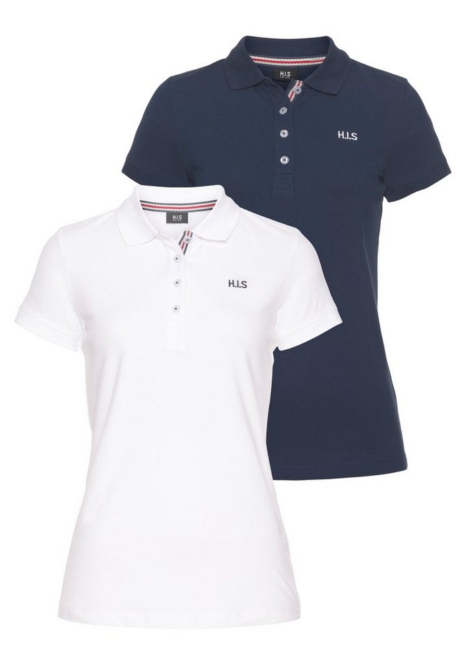 H.I.S Poloshirt (2er-Pack) Kurzarm, figurbetonte Passform, mit klassischem Polokragen von H.I.S