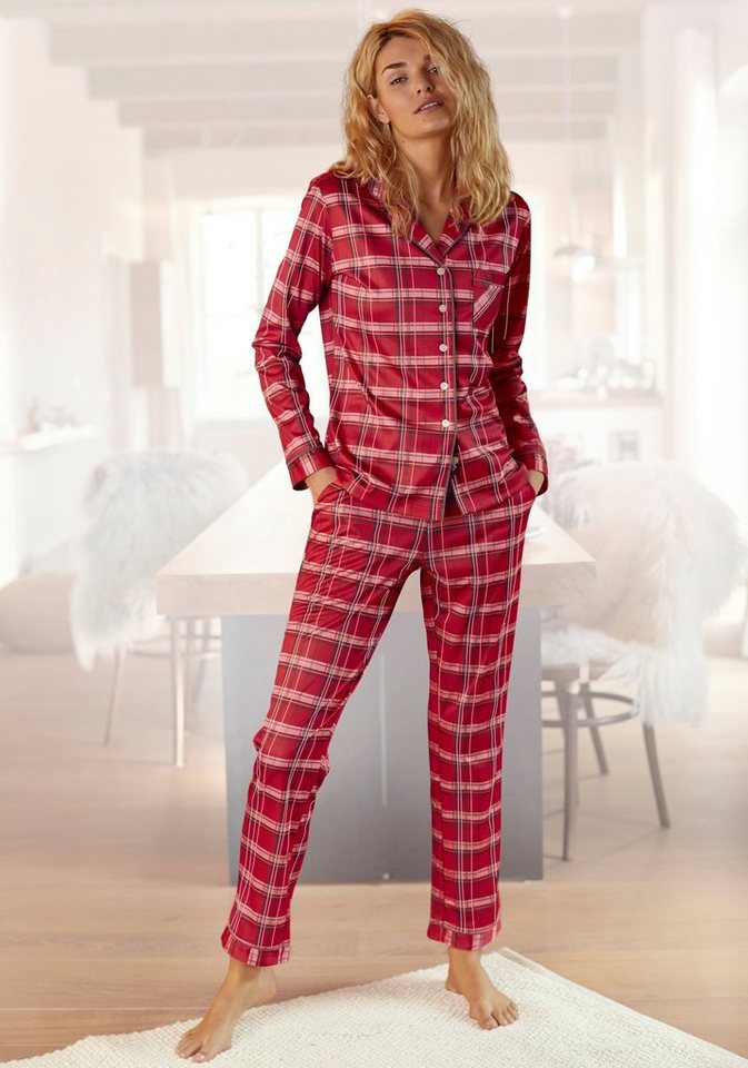 H.I.S Pyjama (Set, 2 tlg) aus Flanell mit Allover-Karomuster von H.I.S