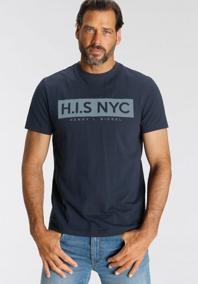 H.I.S Rundhalsshirt mit Logo-Print vorne von H.I.S
