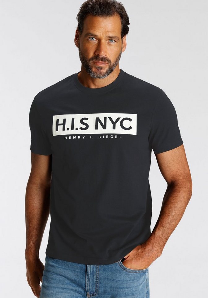 H.I.S Rundhalsshirt schmale Passform, bedrucktes Design, aus 100% Baumwolle von H.I.S