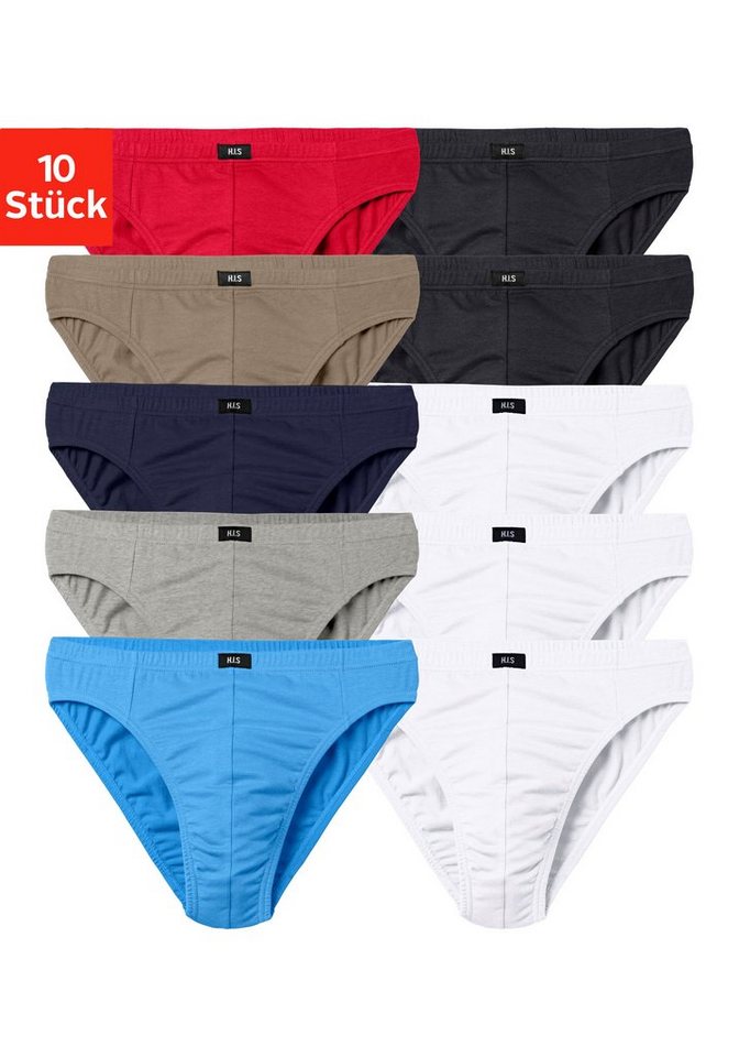 H.I.S Slip Männer Unterhose (Packung, 10-St) in Unifarben von H.I.S