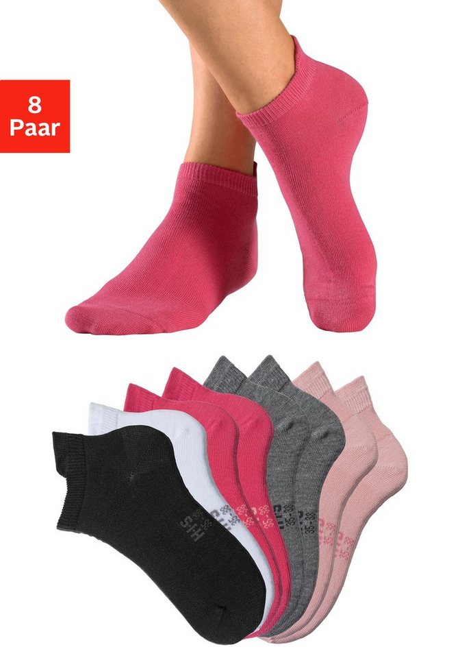 H.I.S Sneakersocken (Packung, 8-Paar) mit verlängertem Bündchen hinten von H.I.S