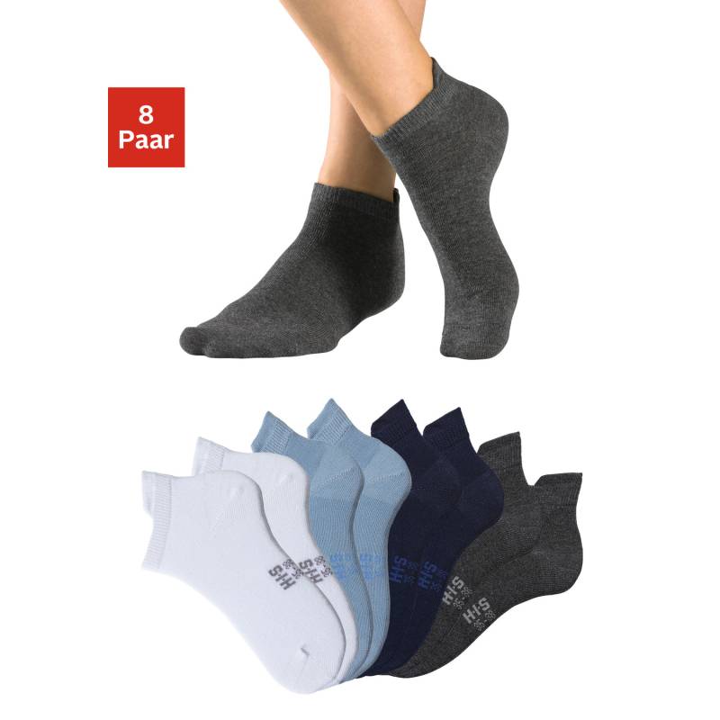 H.I.S Sneakersocken Damen 2x marine, 2x weiß, 2x grau meliert, 2x hell blau Gr.35-38 von H.I.S