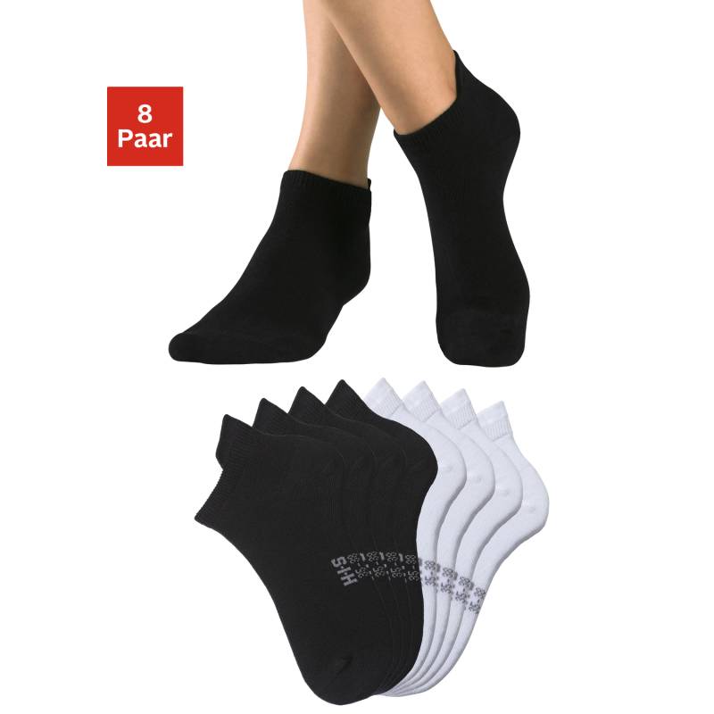 H.I.S Sneakersocken Damen 4x schwarz, 4x weiß Gr.35-38 von H.I.S