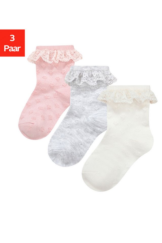 H.I.S Socken (3-Paar) mit feinem Ajour Strickmuster und kleiner Rüsche von H.I.S