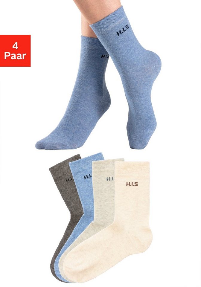 H.I.S Socken (Set, 4-Paar) ohne einschneidendes Bündchen von H.I.S