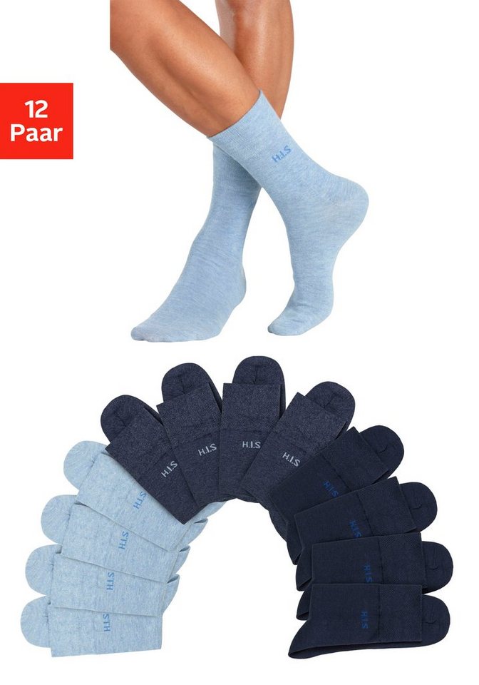 H.I.S Socken (Packung, 12-Paar) ohne einschneidendes Gummi von H.I.S