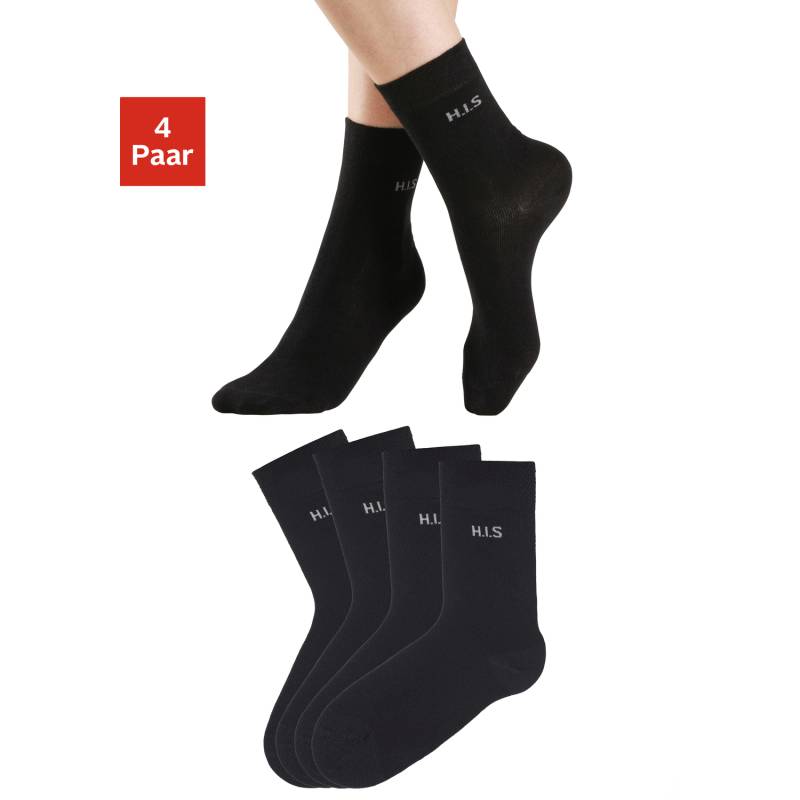 H.I.S Socken Damen 4x schwarz Gr.35-38 von H.I.S