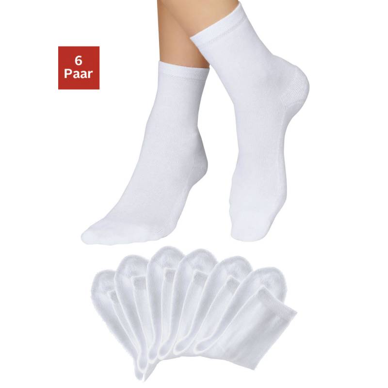 H.I.S Socken Damen 6x weiß Gr.43-46 von H.I.S