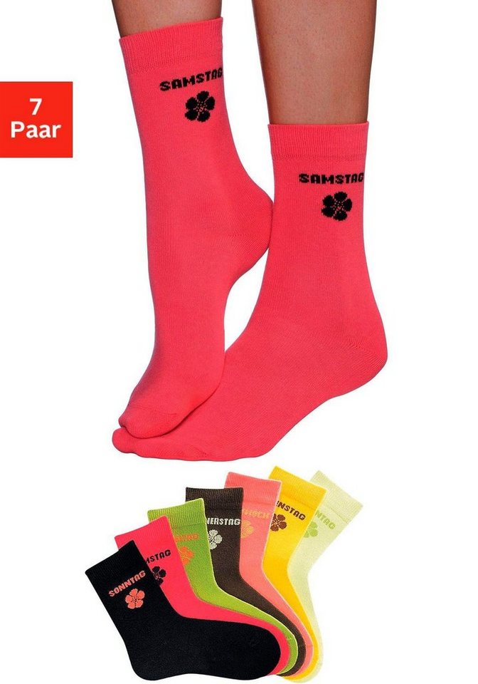 H.I.S Socken (7-Paar) für Kinder mit Blumenmotiv von H.I.S