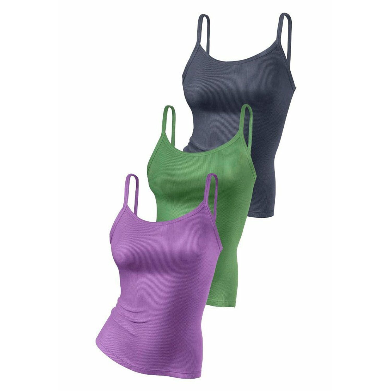 H.I.S Spaghettitop Damen flieder, grün, anthrazit Gr.48/50 von H.I.S