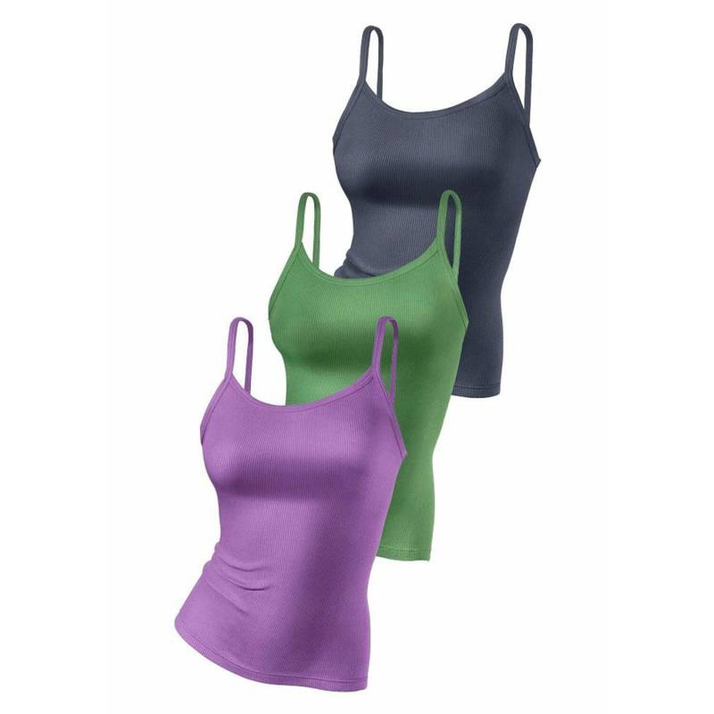 H.I.S Spaghettitop Damen flieder, grün, anthrazit Gr.48/50 von H.I.S