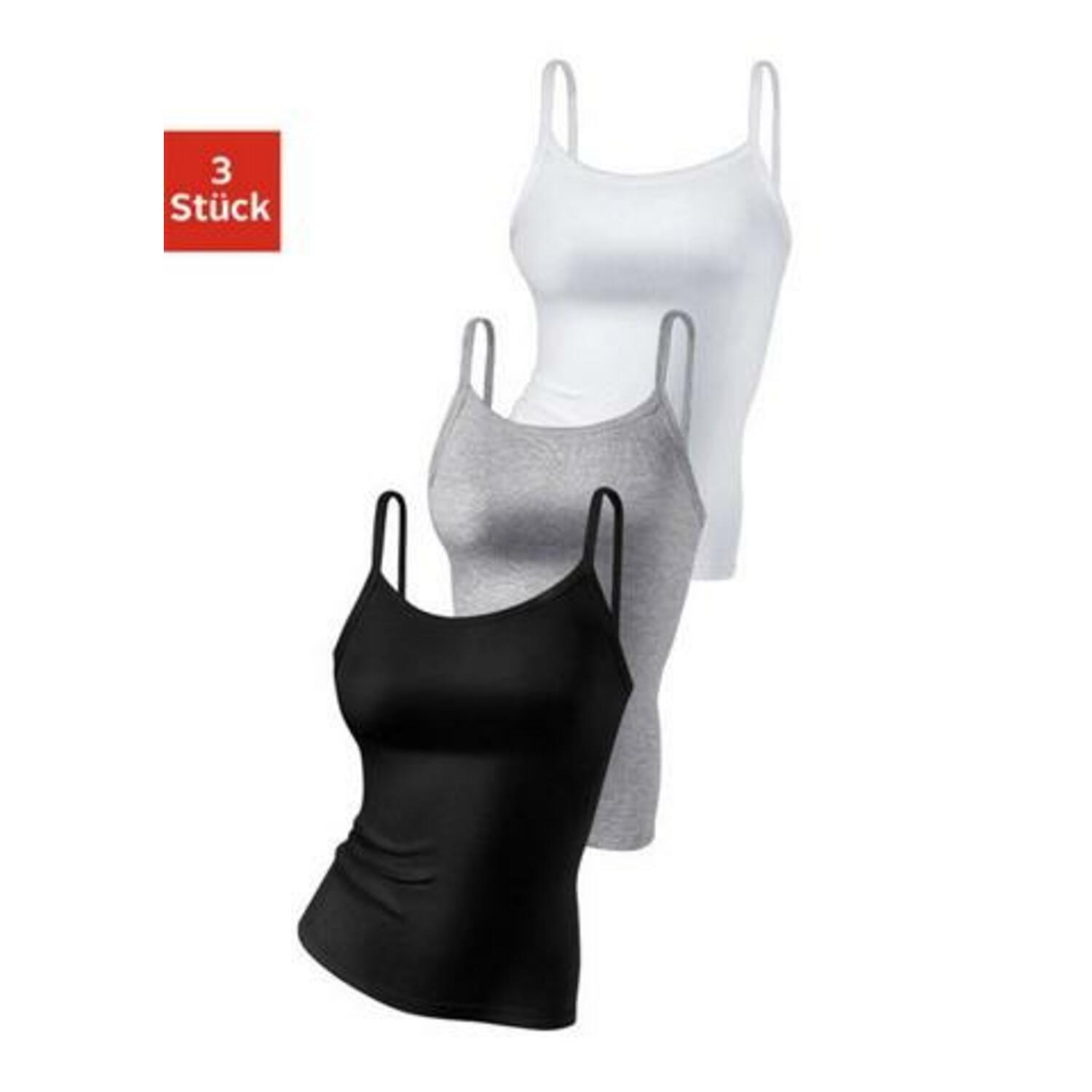 H.I.S Spaghettitop Damen schwarz, weiß, grau Gr.48/50 von H.I.S