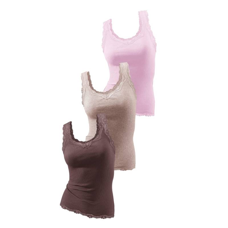 H.I.S Spitzentop Damen rosé, braun, taupe Gr.44/46 von H.I.S
