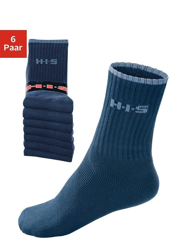 H.I.S Sportsocken (Packung, 6-Paar) mit Frottee & verstärkten Belastungszonen von H.I.S