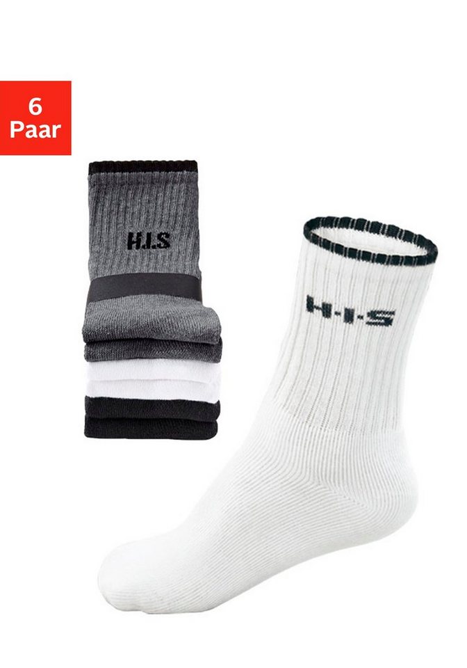 H.I.S Sportsocken (Packung, 6-Paar) mit Frottee & verstärkten Belastungszonen von H.I.S