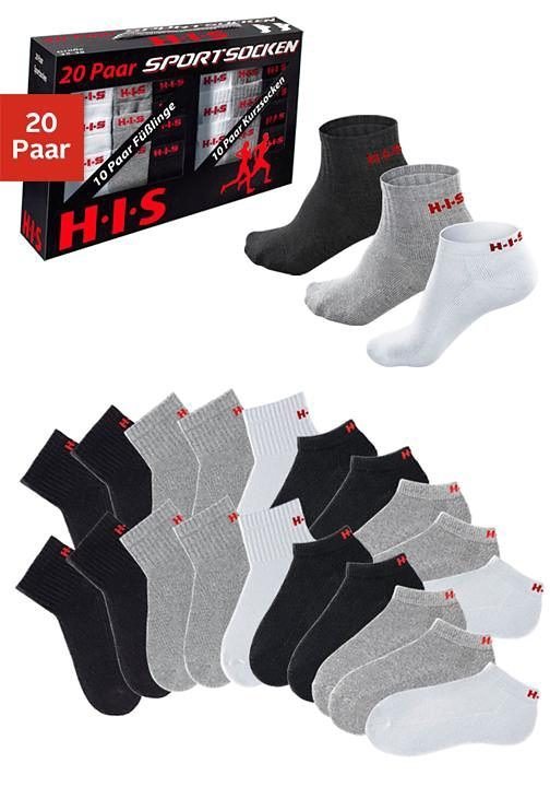 H.I.S Kurzsocken (Set, 20-Paar) und Sneakersocken mit Frottee von H.I.S