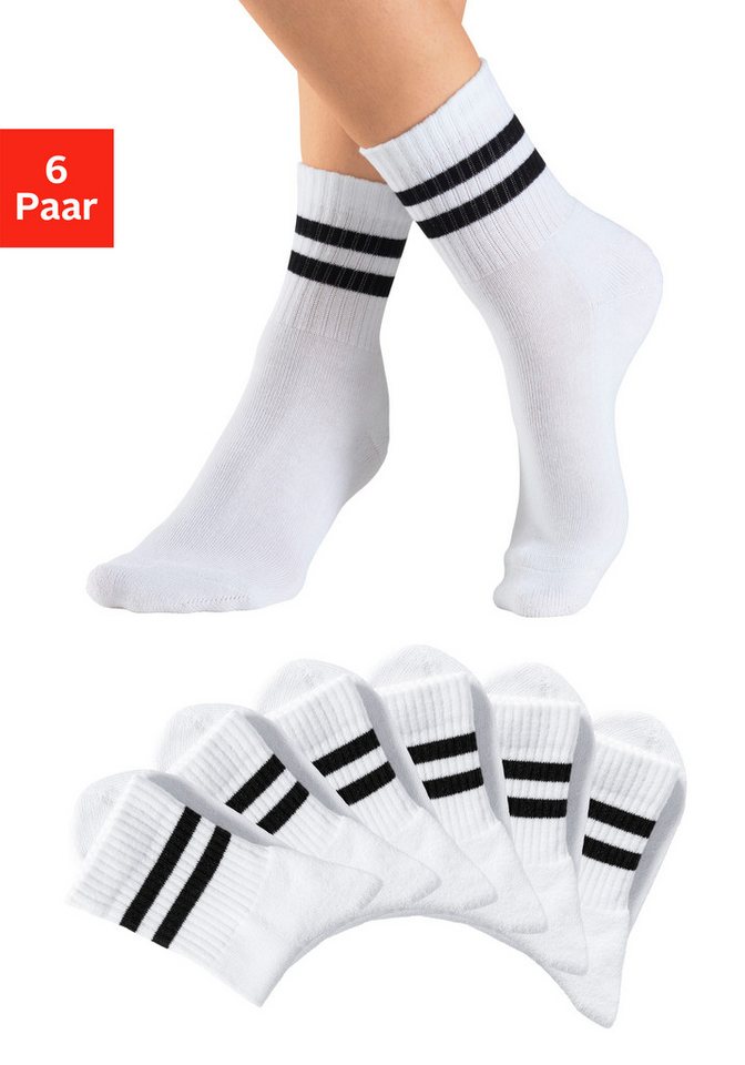 H.I.S Sportsocken (Packung, 6-Paar) klassische Tennissocken mit Streifen von H.I.S
