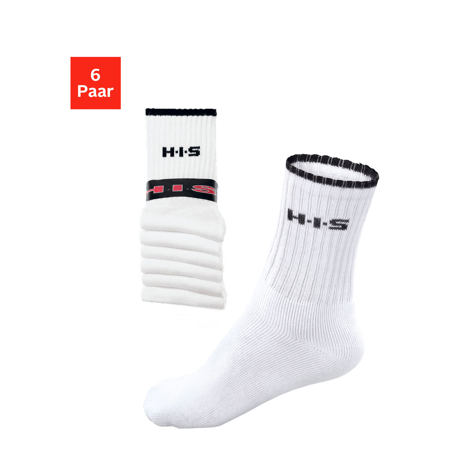 H.I.S Sportsocken Damen weiß Gr.43-46 von H.I.S