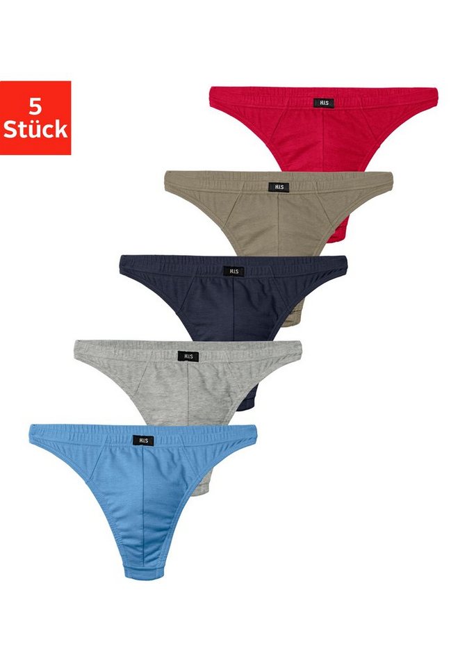 H.I.S String Herren Unterhose (Packung, 5-St) in Baumwollstretch-Qualität von H.I.S