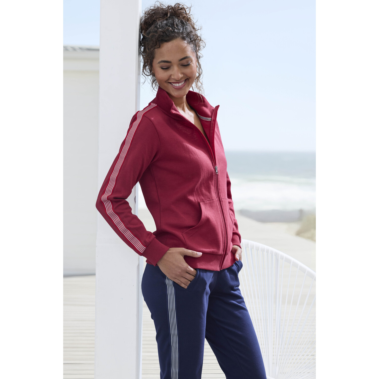 H.I.S Sweatjacke Damen rot Gr.44/46 von H.I.S