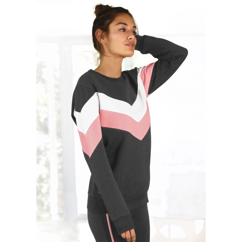 H.I.S Sweatshirt Damen anthrazit-rosa-weiß Gr.36/38 von H.I.S